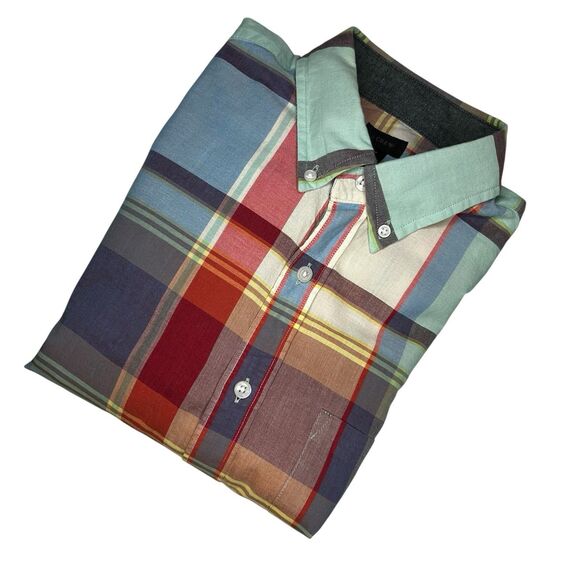 J. Crew Men’s Summer Plaid Long Sleeve Button Down Shirt Size Medium Slim Fit‎ - Picture 1 of 7